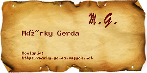 Márky Gerda névjegykártya